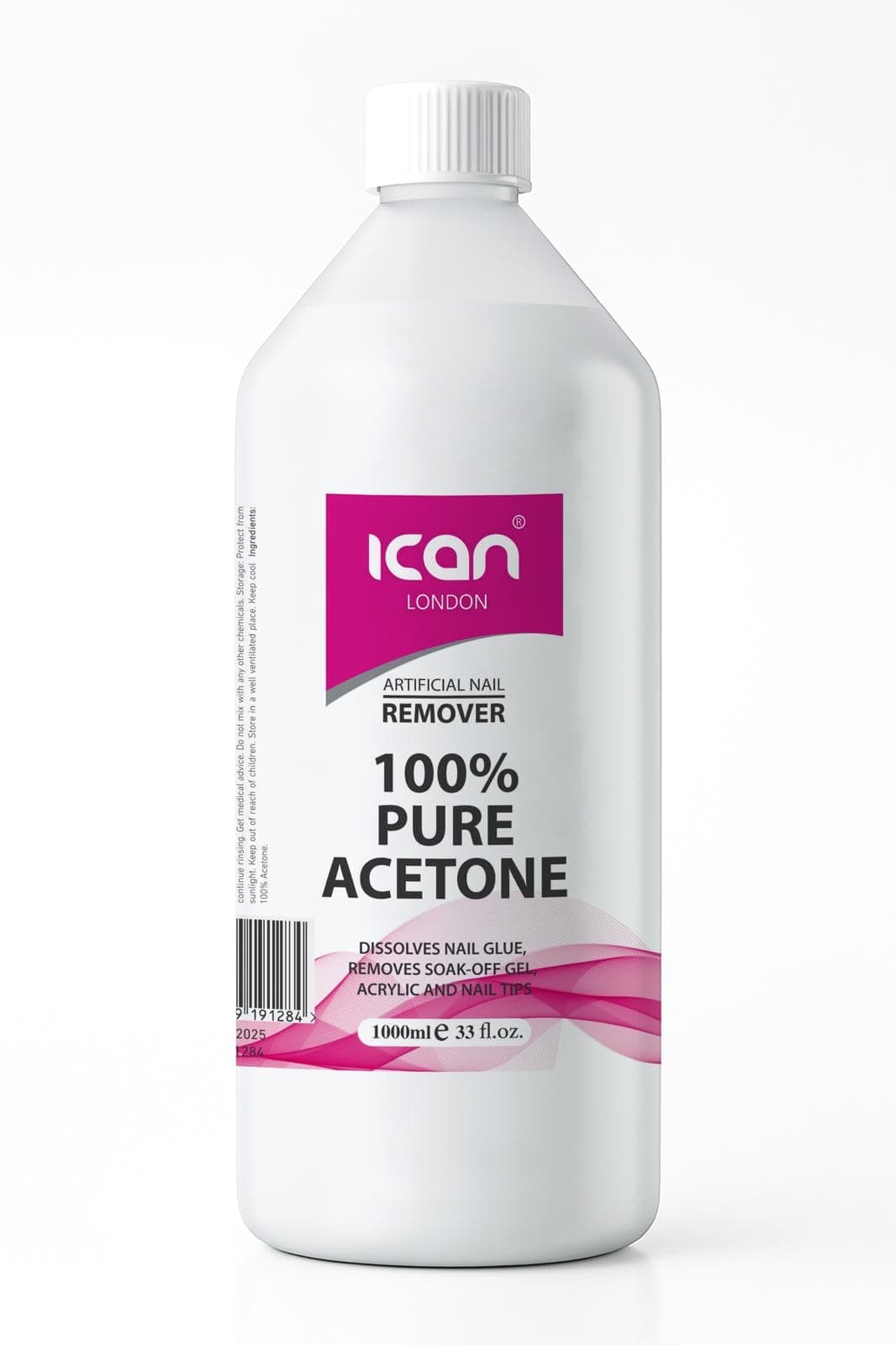 ICAN LONDON 100% Pure Acetone Nail Polish Remover UV GEL Soak Off 1litre (1000ml)