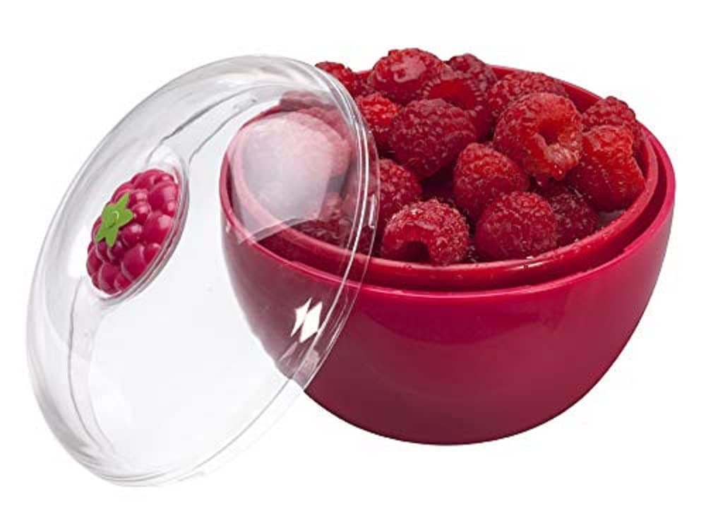 Joie Berry Keeper Colander Pod, Built-in Strainer for Easy Fruit Storage, Holds One Pint of Berries, Compact Fridge Container, Efficient Kitchen Gadget, Raspberry