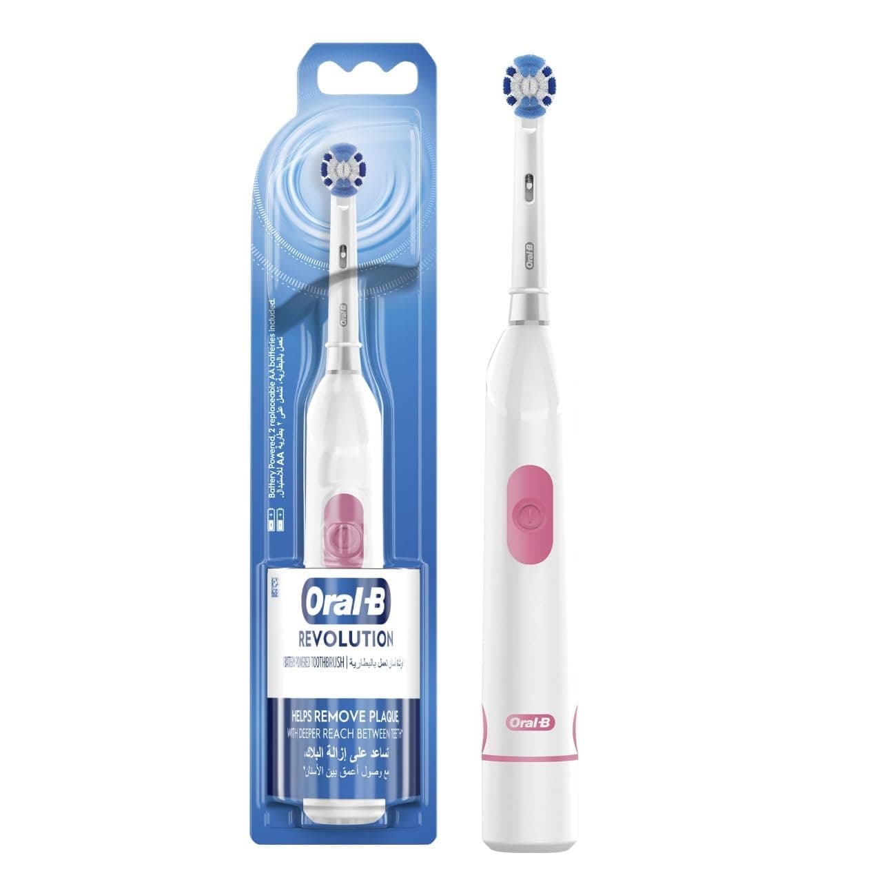 Oral B DB 400.010 Battery Powered Toothbrush 2 Minutes Timer, Remove Plaque with Deeper Reach Between Teeth, Soft Rubberized Ergonomic Handle 2D Cleaning - Assorted