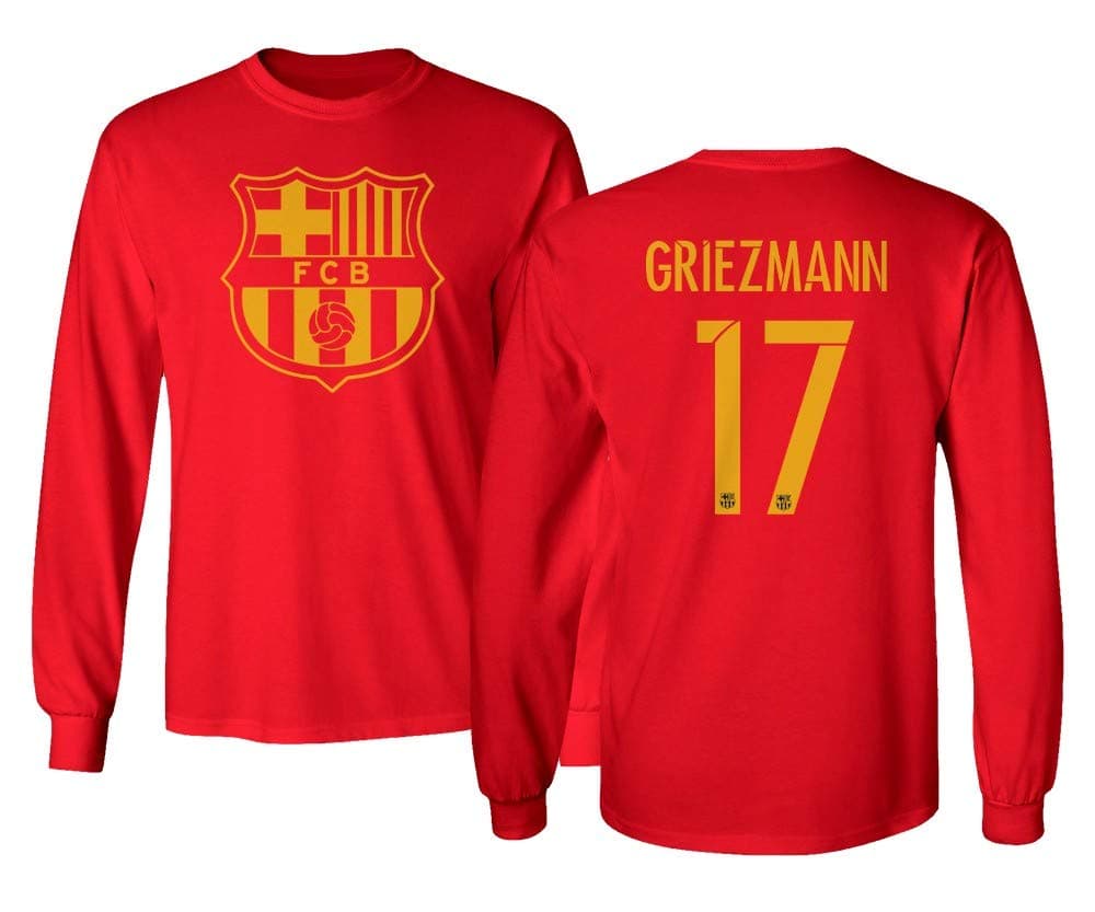 New Soccer #17 Antonio Griezmann Barca Jersey Long Sleeve T-Shirt