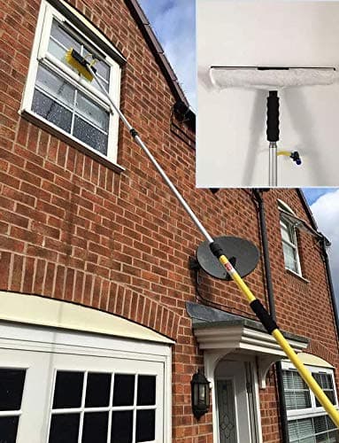 12FT Water/Hose Fed Window Cleaner Brush, Window Cleaning Squeegee