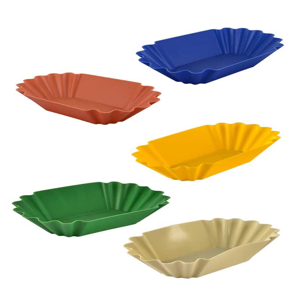 CAFEMASY Coffee Beans Cupping Sample Tray - Pack of 5 Oval Display Trays for Roasted and Green Beans (Capacity 450g/15.87oz)