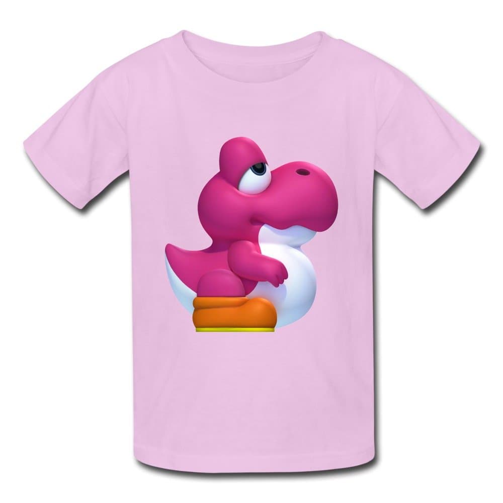 Ninva Youth Pink] Super Mario Bros Kids Boys And Girls Short Sleeves T-Shirt [M