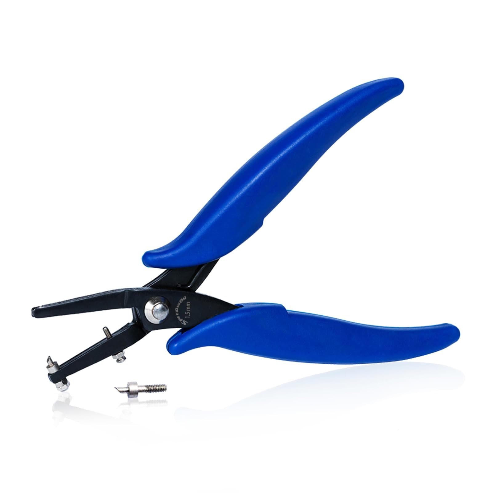 Metal Hole Punch Pliers for Jewelry 1.5 mm Diameter Round Hole Sheet Metal 0.5 mm Thick 6 Inches Precision Fine Pliers Jewelry Making Tool Craft Beading Hobby