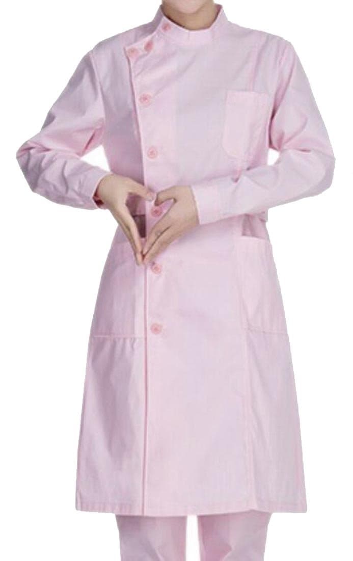 EKU FASHION EKU Nurses Uniform Short Sleeve Button Front Dress Coat