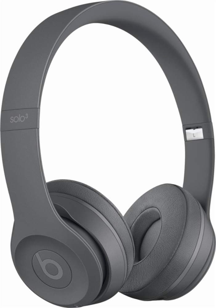 Beats Solo3 Wireless On-Ear Headphones - Neighborhood Collection - Asphalt Gray (Renewed)
