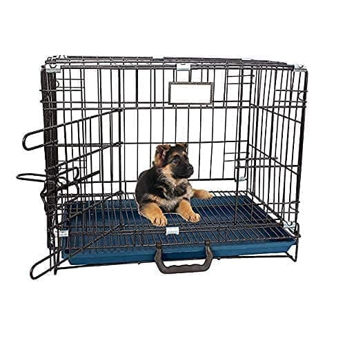 PSK PET MART India Black Cage/Crate/Kennel with Removable Tray for Dogs/Cats, (18inch)