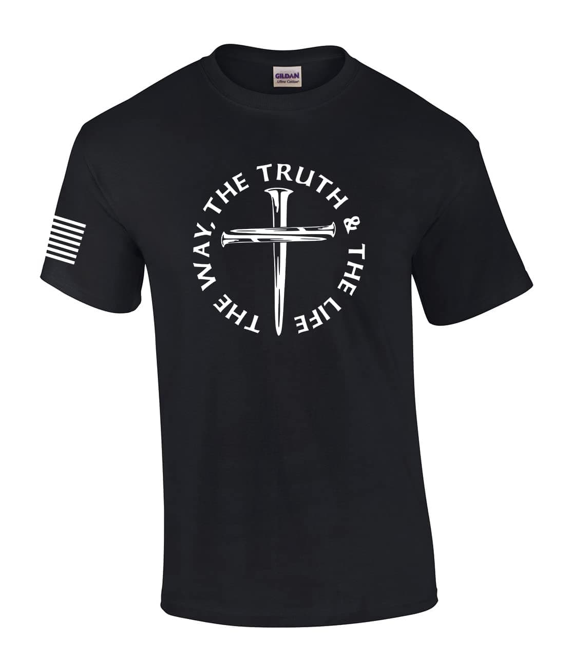 Trenz Shirt CompanyJesus The Way The Truth The Life John 14:6 Scripture Nail Cross Mens Christian Short Sleeve T-Shirt Graphic Tee, Black, Large