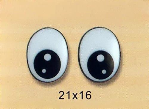 21mmx16mm Oval Comic Eyes/Safety Eyes/Printed Eyes - 6 Pairs