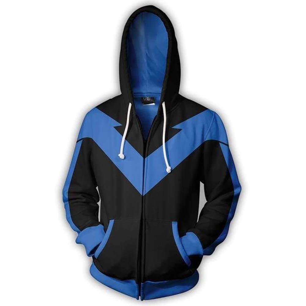 LILLIWEEN Superhero Hoodie Halloween Cosplay Costume Men's Hooded Sweatshirt Jacket M
