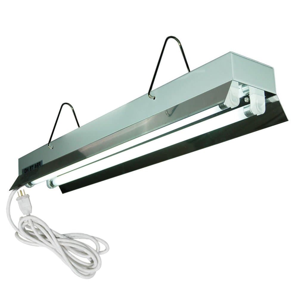 HTG Supply 2-Foot / 2-Tube High-Output T5 Fluorescent Grow Light Fixture, Bulbs Included