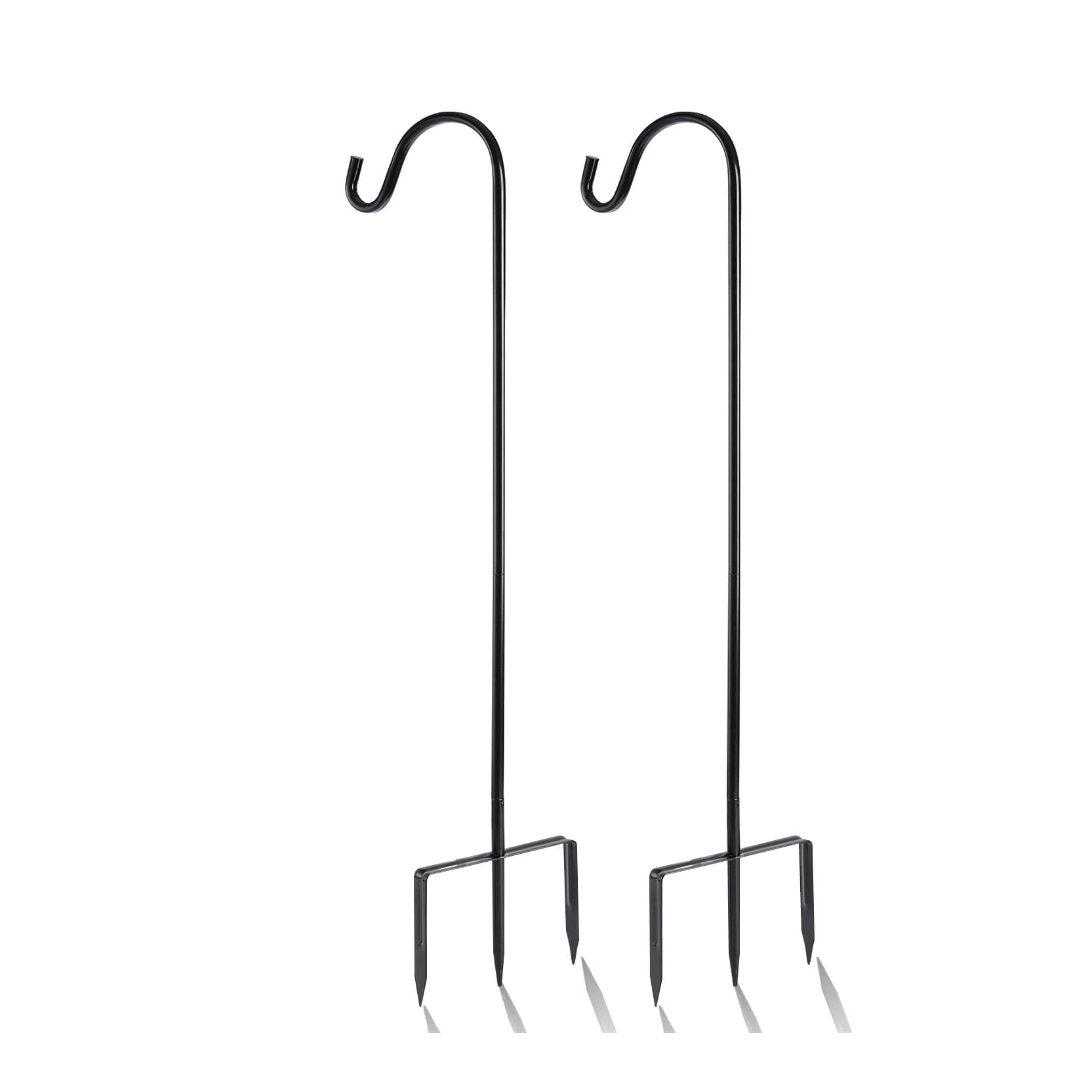 EXCMARK 2 Pack Shepherd Hook Adjustable Height 31/24/16’’ 1/2 inch Thick Use at Weddings, Hanging Solar Lights, Lanterns, Bird Feeders, Metal Hanger Hook (Black, 31 inch). U.S. Patent.