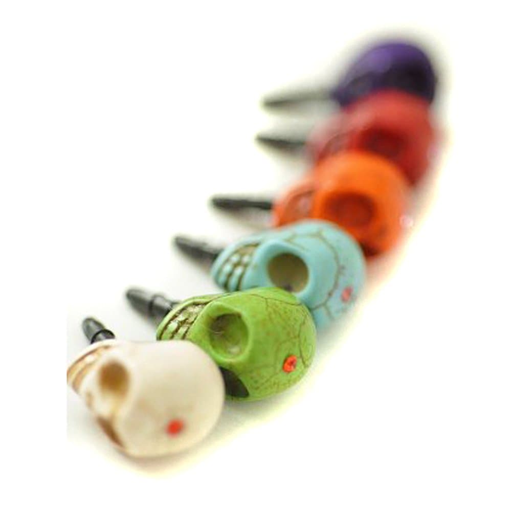 Skull Earphone Jack / Dust Plug for iPhone iPad-colour Randomly send