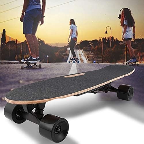 Electric Skateboard with Remote Control for Adults, 7 Layers Maple Longboard, 12 MPH Top Speed, 10 Miles Range (US Stock)