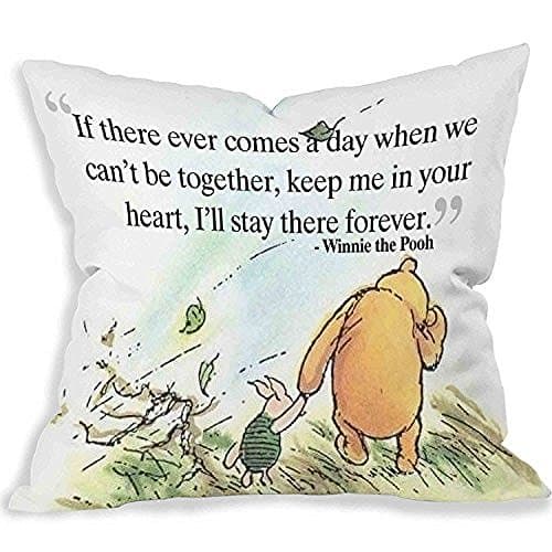 Custom Cartoon Cute Love Quote Winnie The Pooh Decorative Pillow Case (16X16 Two Sides)