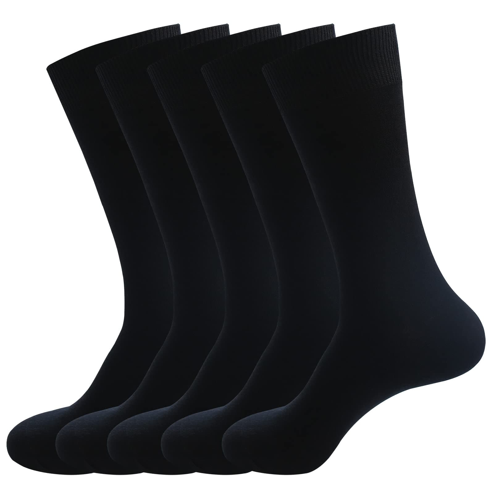 Men's Dress Socks 5 Pairs Mens Cotton Calf Business Formal Soft Breathable Long Crew Casual Socks