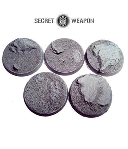 Secret Weapon Beveled Edge Bases: 40mm Desert Wasteland (5)
