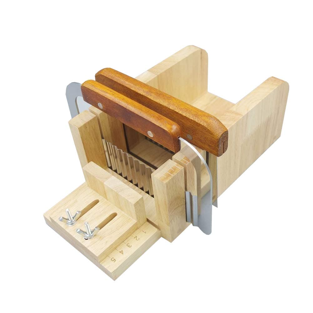 Adjustable Wood DIY Soap Cutter Mold with Wavy & Straight Cutting Tool Set