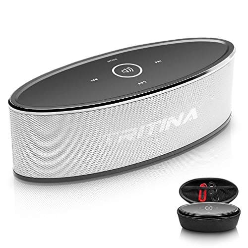 TRITINAWireless Speaker Stereo HD Sound, Touch Control with Fashion Light, Bluetooth Speaker Built-in Mic Handsfree Phone Calling, TF Card Slot & AUX - Silver