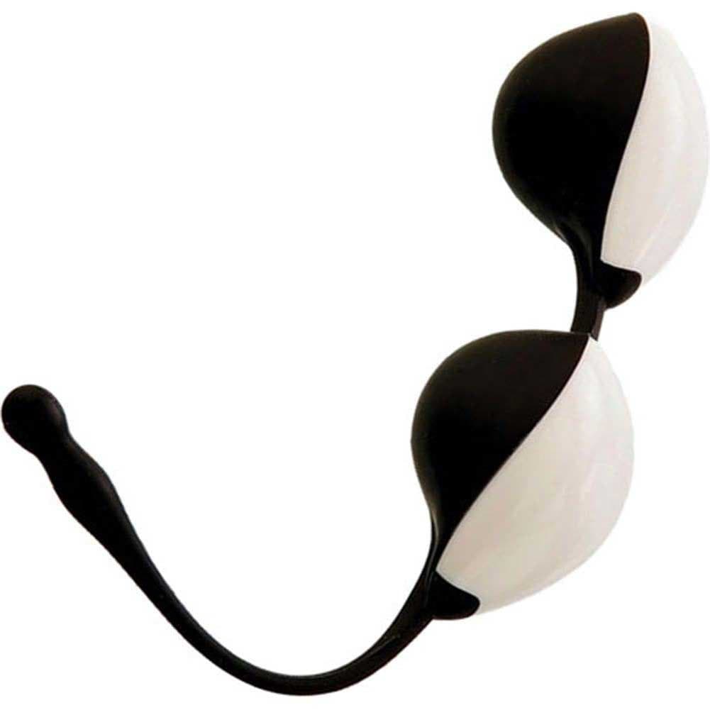 Evolved Novelties Adam & Eve Teardrop Duo Vaginal Balls, Waterproof, Black/White