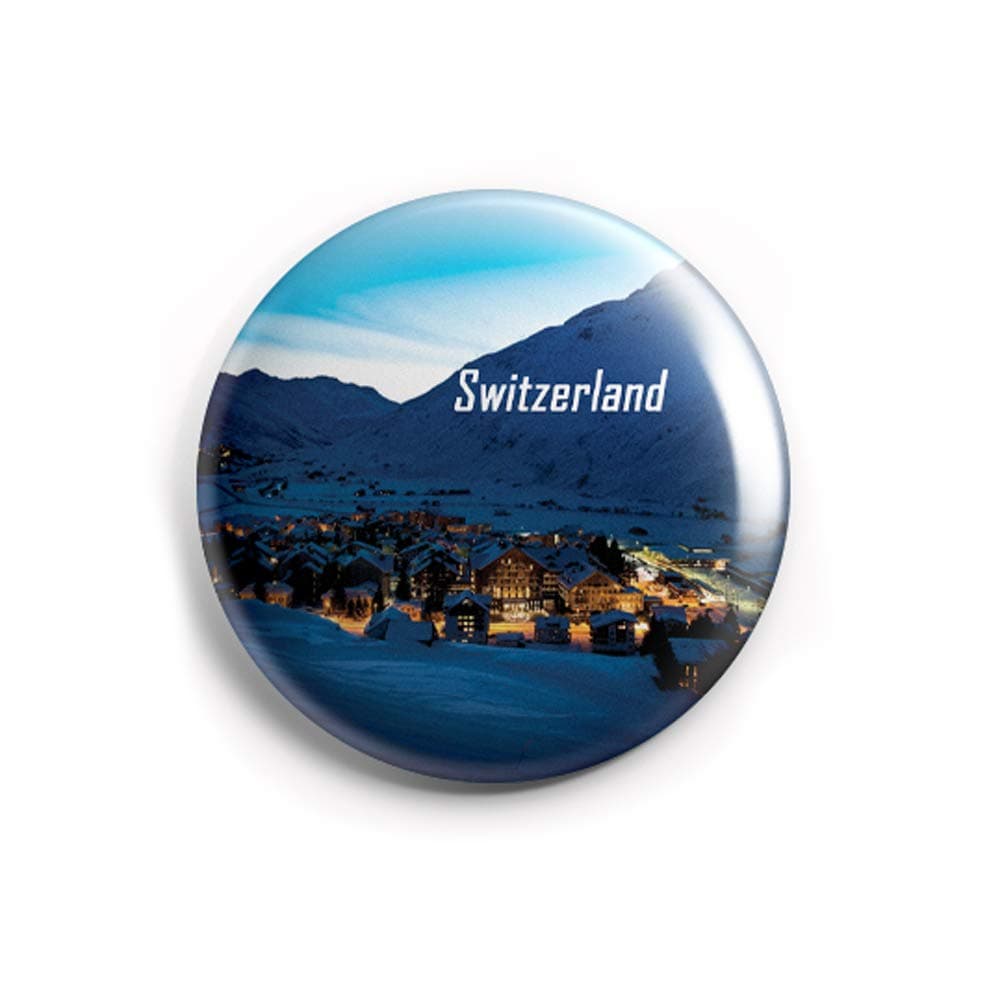 58mm Regular Size Metal Fridge Magnet Blue Switzerland Nights Love Europe Travel Souvenir MR8002211