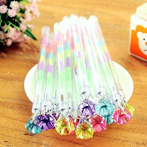 ShopNGift Bling Bling Diamond Crystal Rainbow 6in1 Neon Gel Pen Color Gel Pens, Neon Pen Good Gift For Coloring Kids Sketching Painting Drawing (Set of 3)