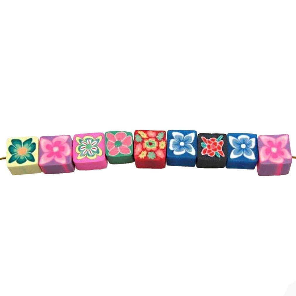 Honeysuck Creative Mix Square Fimo Polymer Clay Beads for Jewelry Making(Random color)