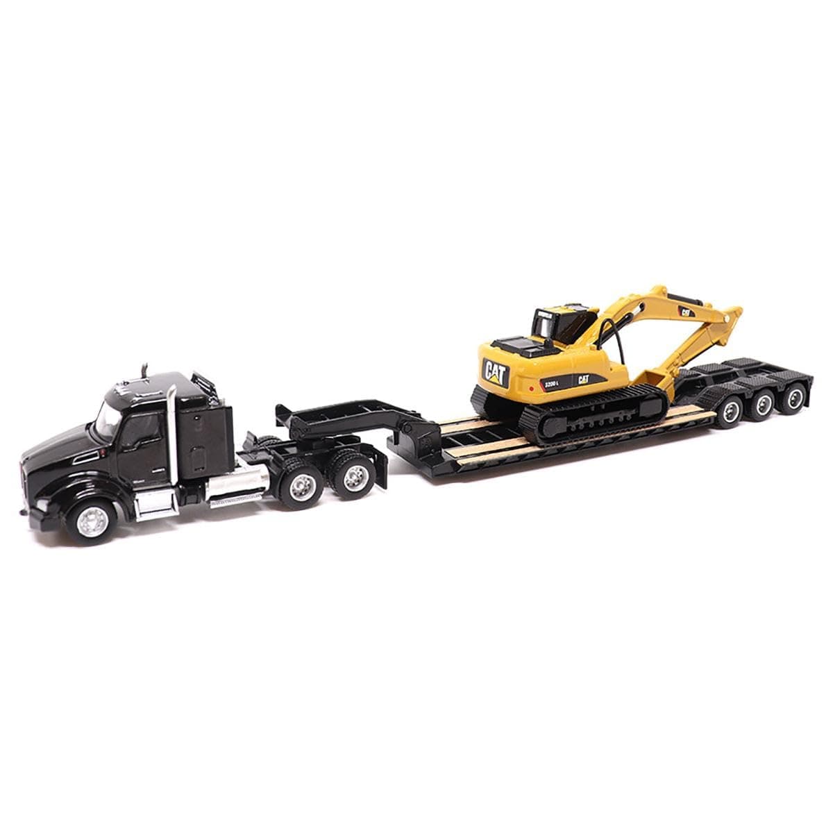 Diecast Masters 1:87 Kenworth T880s SBFS 40in-Sleeper Tandem Tractor with Lowboy Trailer and Cat 320D L Hydraulic Excavator, 84420