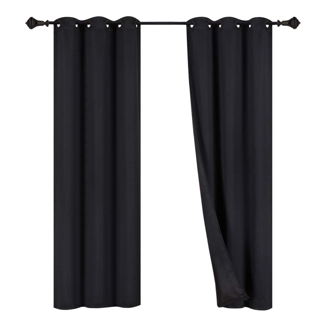 Rama Rose Window Treatment Room Darkening Thermal Insulated Solid Blackout Curtain with Grommets for Bedroom,Living Room, 52" Width X 63" Long Set of 2 Panel,(Black)