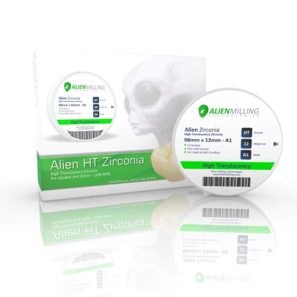 Alien™ 98mm High Translucency Dental Zirconia Disc Blocks Pre-Shaded