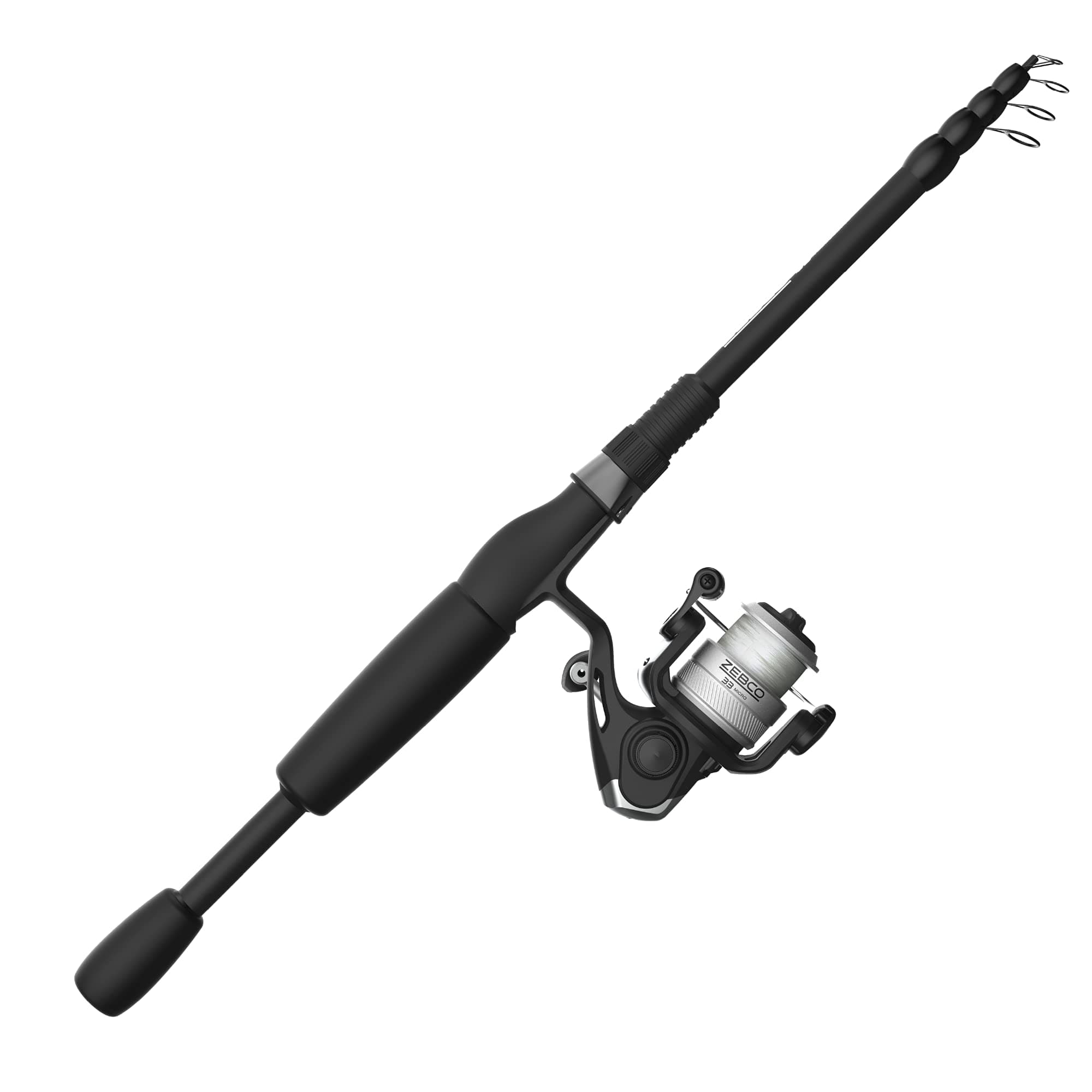 Zebco 33 Spinning Reel and Telescopic Fishing Rod Combo