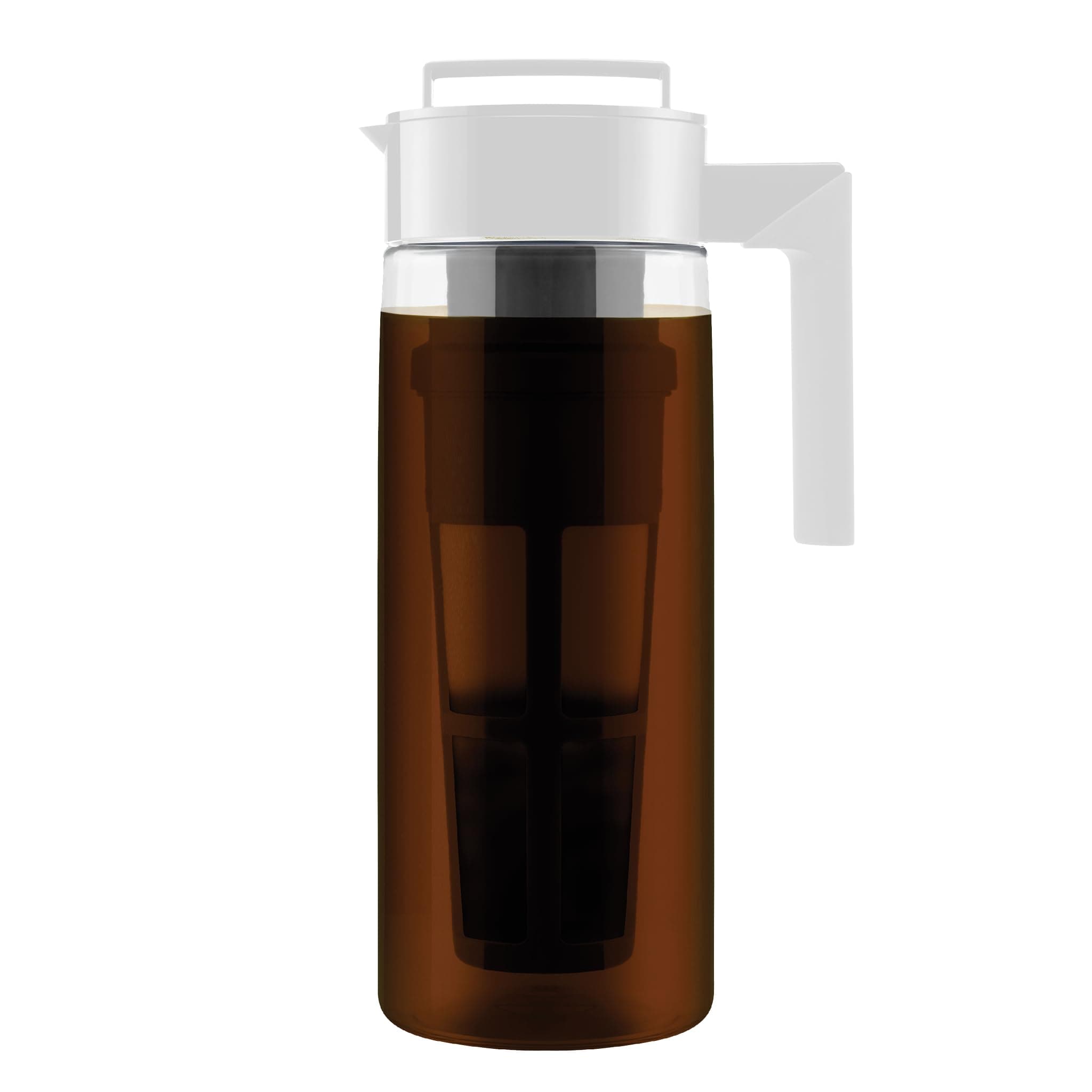 Patented Deluxe Cold Brew Coffee Maker With White Lid Airtight Pitcher, 2 Quart, White