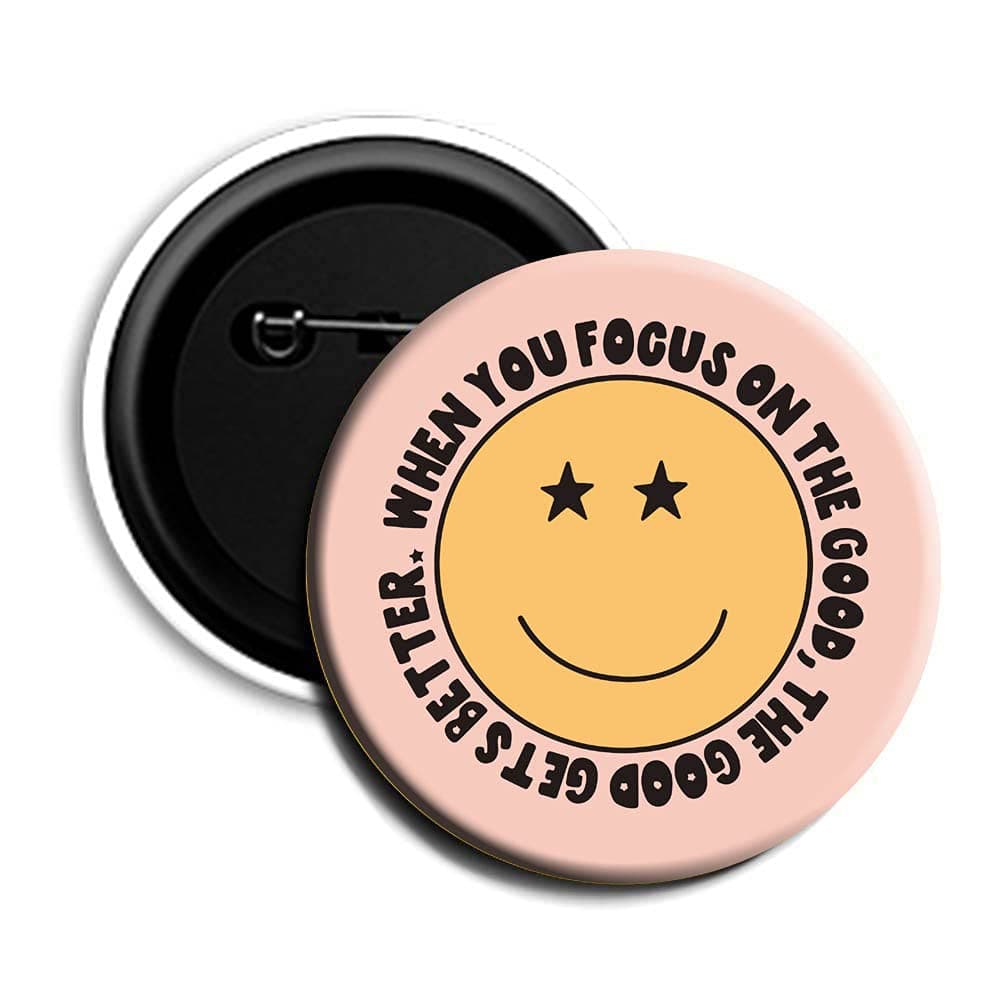 woopme Smiley Quotes Pin Button Badges For Kids Boys Girls Bag T shirt,Multicolored 60 mm