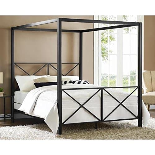 Avenue Greene Rosedale Black Sturdy Metal Canopy Queen Bed 4068039