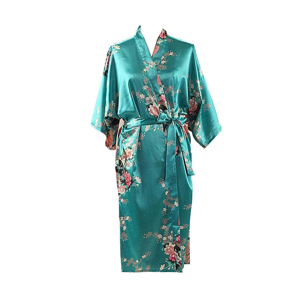 Ladies Plus Loose Satin Kimono Robe Dressing Gown Wedding Bridesmaid Sleepwear Bathrobe UK Size 8-24