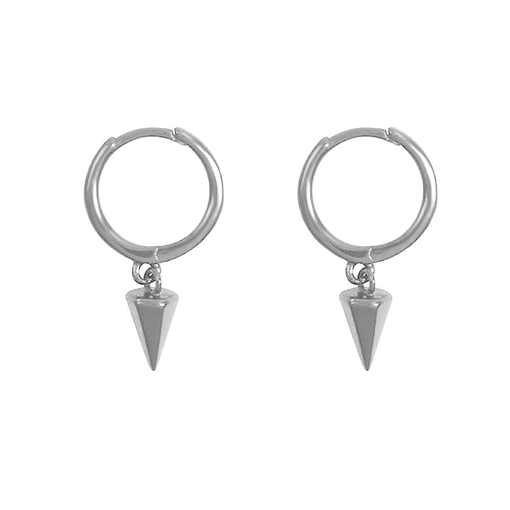 Tiny Punk Spike Dangle Drop Hoop Earrings for Women Teen Girls Men Sterling Silver Charms Hoops Cuff Cartilage Stud Tragus Helix Wrap Minimalist Geometric Earrings Hypoallergenic Fashion Personalized