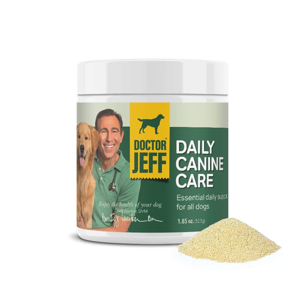 Dr. Jeff’s Daily Canine Care, Vet-Formulated Powder Supplement for Dogs, with 10 Strains of Probiotics and L-Carnitine for Allergy Help, Skin & Joint Health and Digestive Support, Powder 1.85 oz