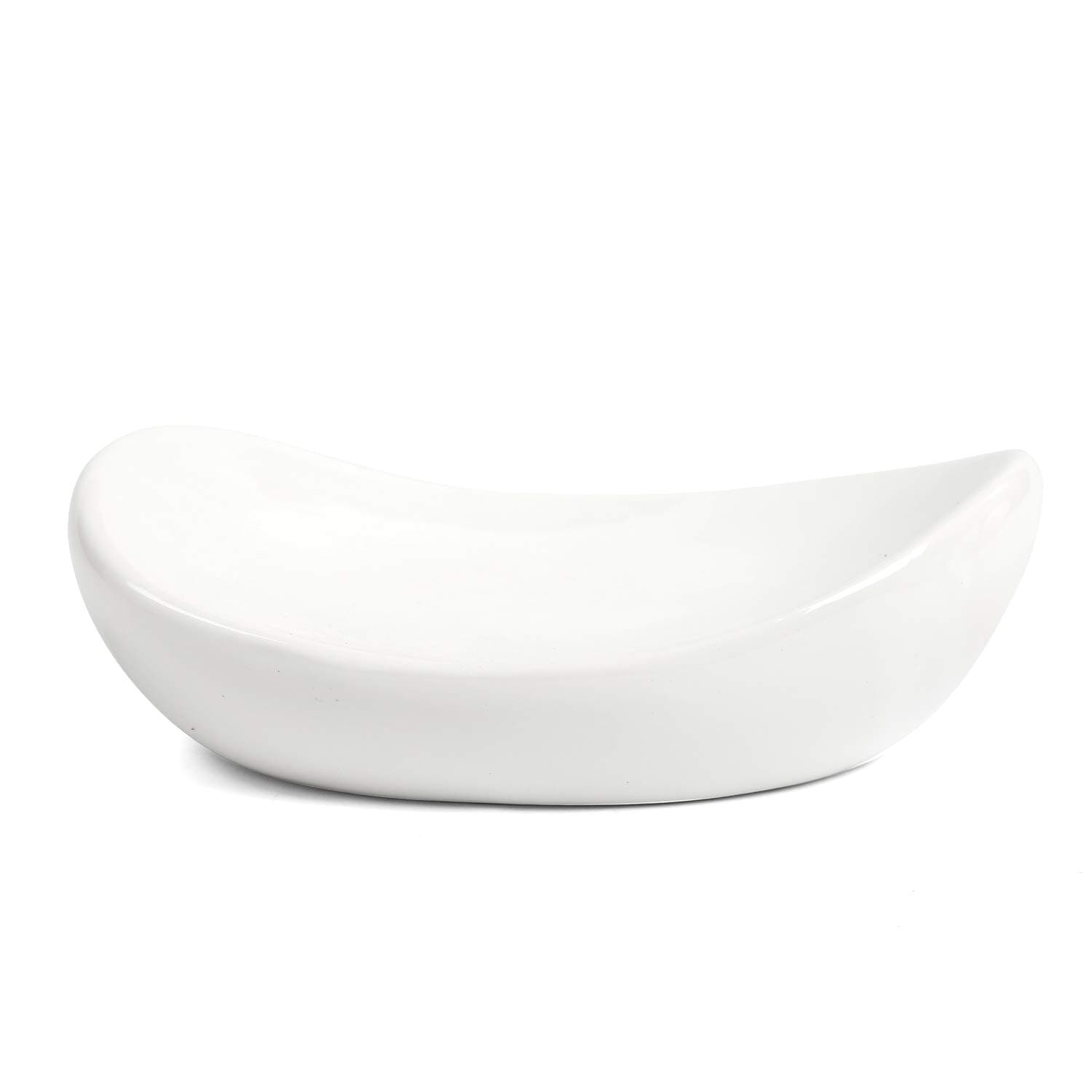 Ceramic Soap Dish Holder, for Bathroom,Tub and Kitchen Sink(White)