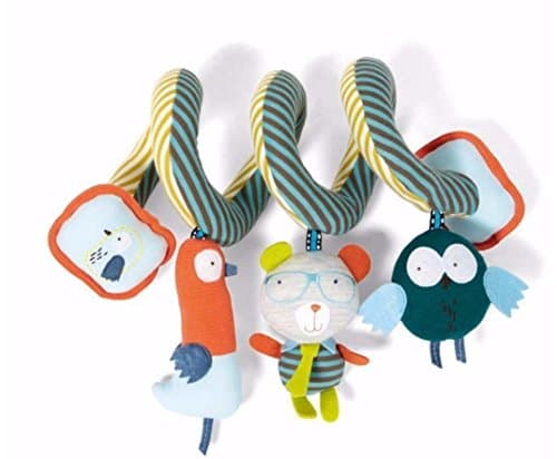 Blue Owl Wood Pattern Newborn Infant Baby Plush Toys Bed Stroller Car Hanging Playing Toys Musical Kids Baby Rattles Mobiles