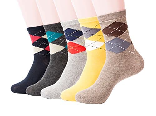 Mens Soft Comfortable Durable Mid-Calf Crew Socks 5 pack