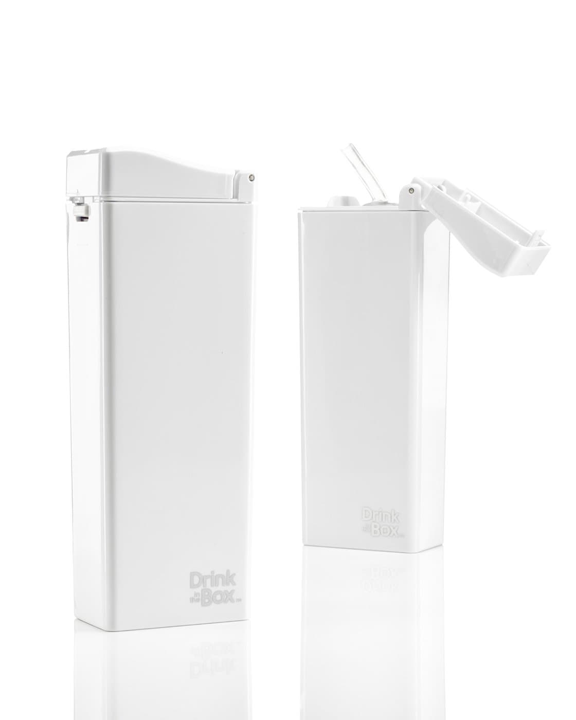 Drink in the Box UNIQUE, Eco-Friendly Reusable Drink Box Container by Precidio Design (12oz, White)