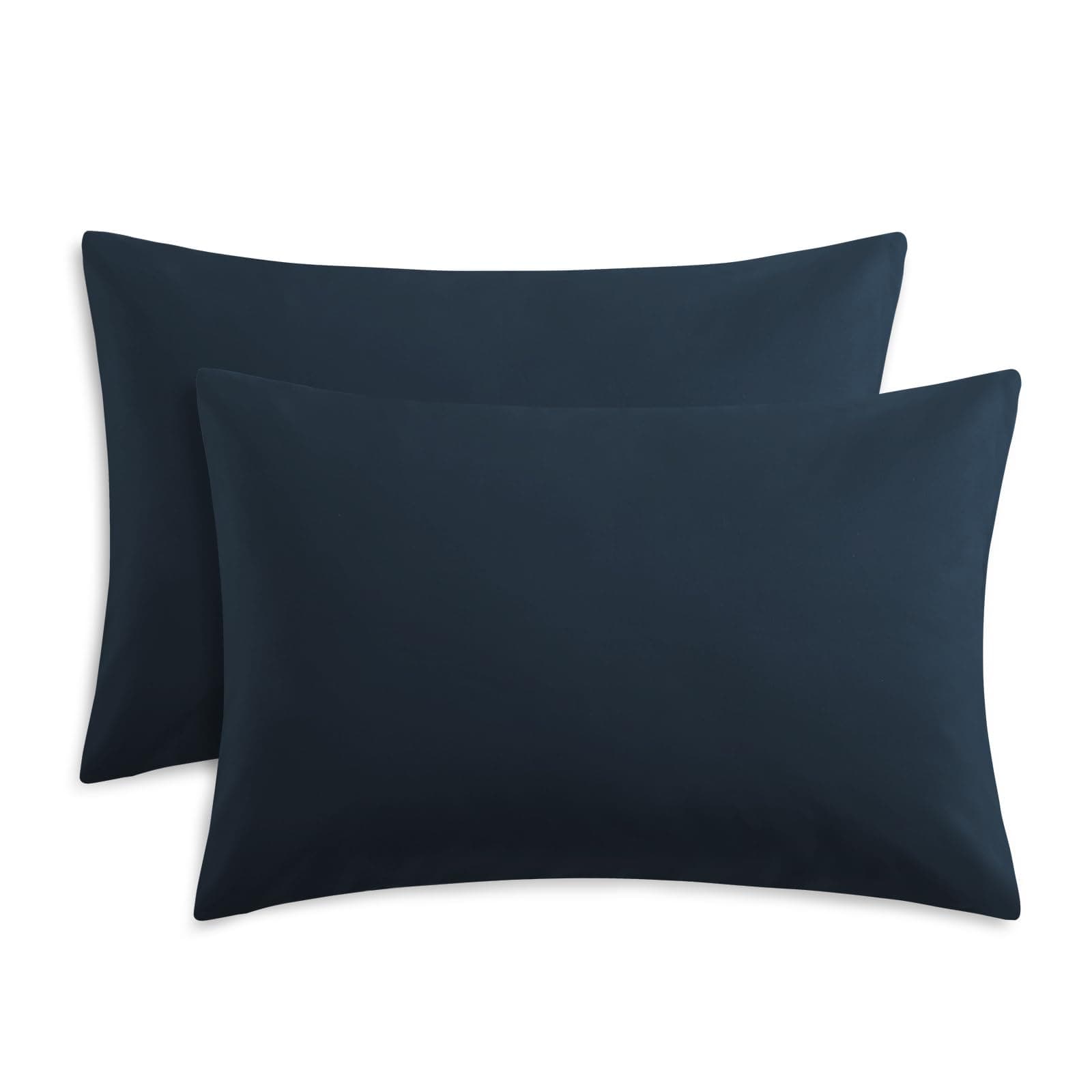 RUIKASI Blue Pillow Cases 2 Pack - Navy Blue Plain Pillowcases with Envelope Closure Breathable Premium Brushed Microfiber Set of 2 Pillow Covers Standard 50x75 cm