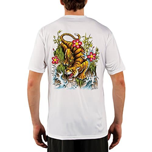 Bullseye Tattoos Men's Tiger UPF 50+ Performance T-shirt XXX-Large White