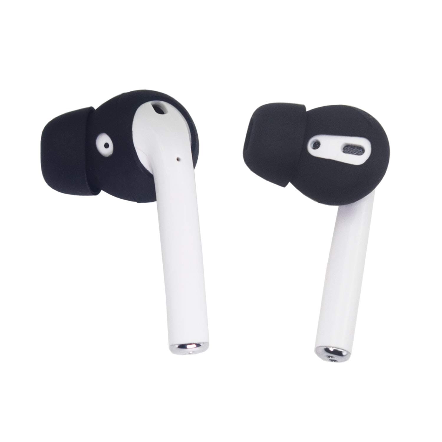 5 Pairs AirPods Ear Tips Anti-Slip Silicone Earbuds Cover Compatible with Apple AirPods 2 & AirPods or EarPods-【Not Fit in The Charging Case】 (Black)