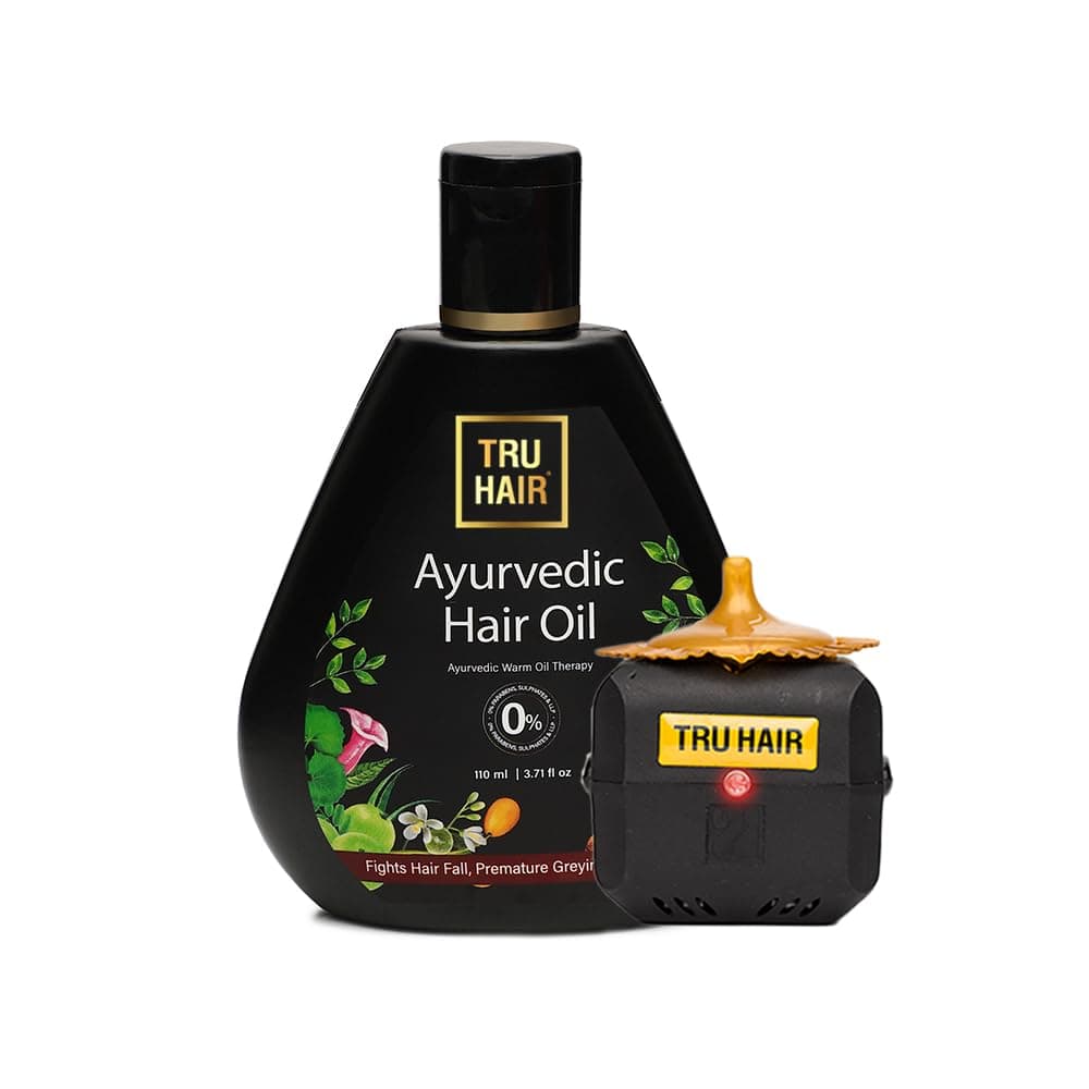 TRU HAIR & SKIN Ayurvedic Hair Oil with Heater-110ml