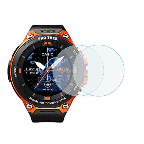 (2Pack) For Casio WSD-F20 Screen Protector, 2.5D rounded edges 9H Premium Real Tempered Glass Screen Protector For Casio Smart watch WSD-F20 / WSD - F20A