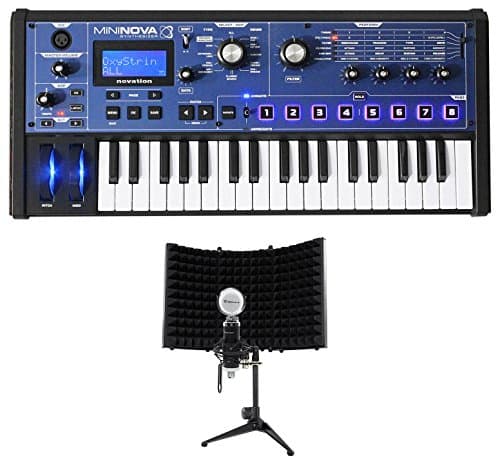 Novation MiniNova 37-Key USB MIDI Keyboard Synthesizer+Mic+Foam Isolation Shield