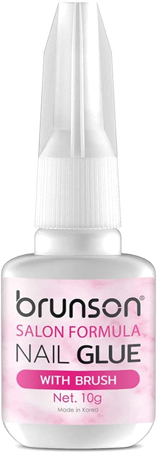 Brunson Nail Glue with brush for Artificial Nail Tips fast Nail glue Acrylic Nails 10g Ultra Quick Nail Glue and Strong Nail glue for long lasting