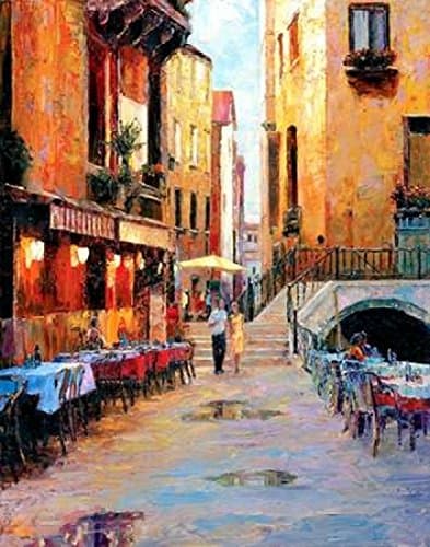 Posterazzi Street Caf_after Rain Poster Print by Haixia Liu, (22 x 28)
