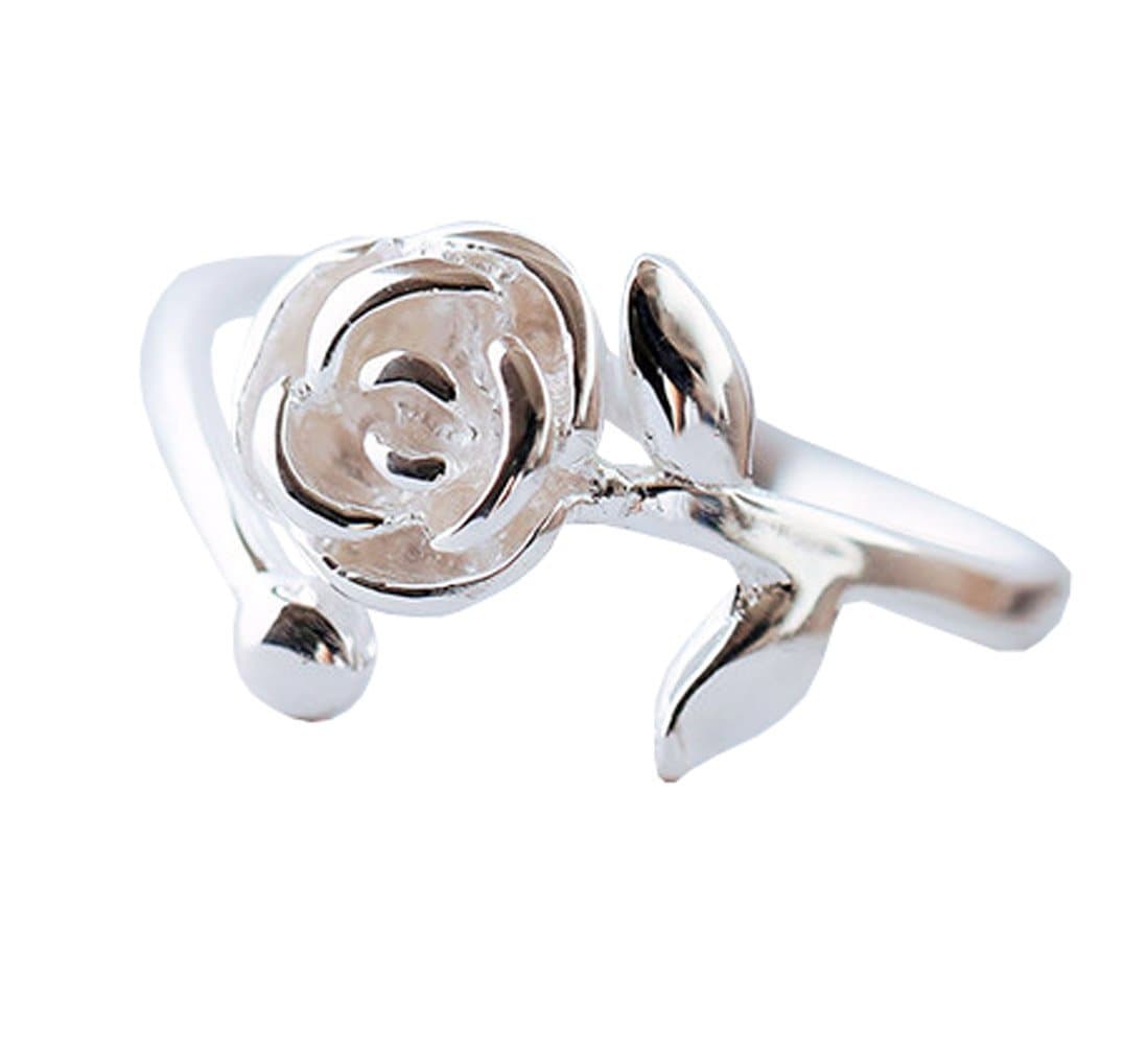 Pink Universe Little Prince Rose Romance Open Ring Silver Size 6-8